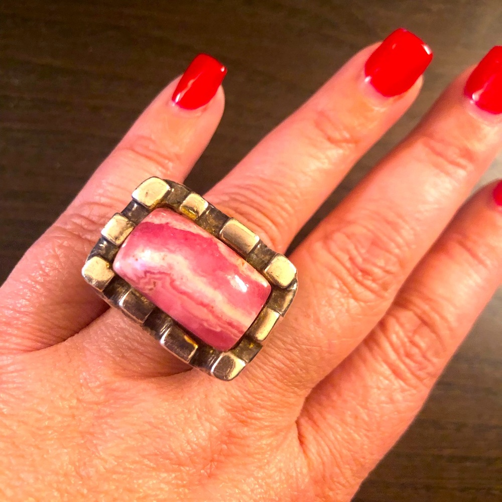 SOLD Dian Malouf Pink Rhodochrosite Ring